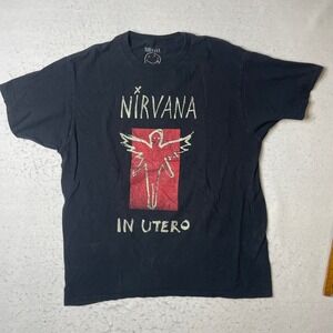 Nirvana In Utero T Shirt Black Graphic Band Tee Adult Size L